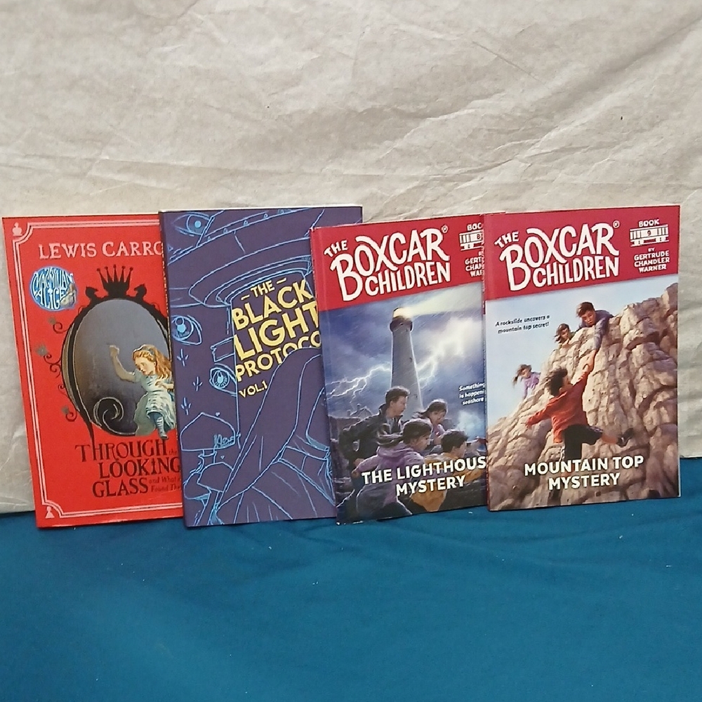 THE BOXCAR CHILDREN, PROTOCOL, AND THROUGH THE LOOKING GLASS KIDS BOOKS